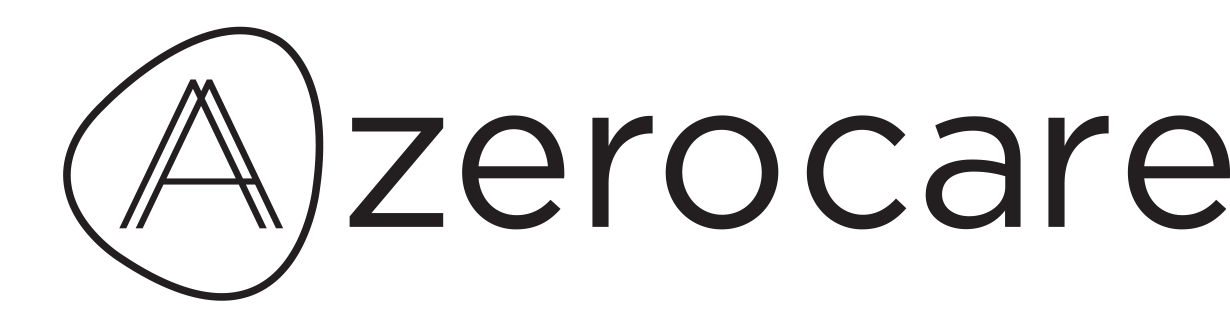 Azerocare logo in black and white.