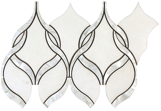 Aria Mosaic Thassos/White Shell Polished Aria Mosaic | Marble | Floor/Wall Tile