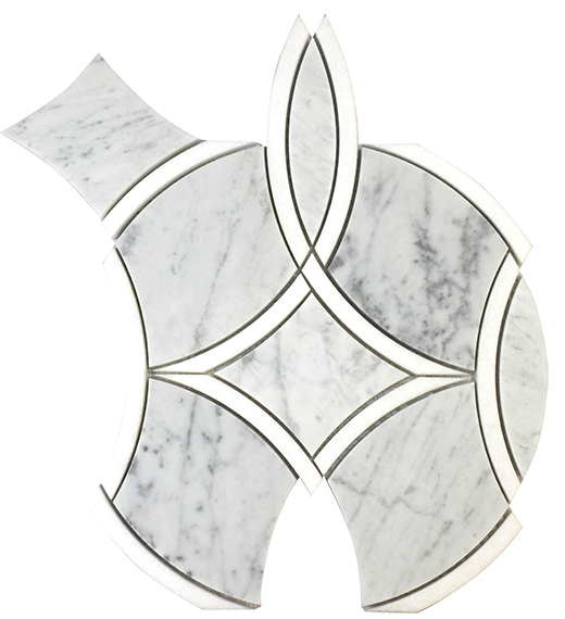 Camden Mosaic Carrara/Thassos Polished Camden Mosaic | Marble | Floor/Wall Tile