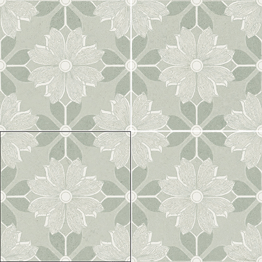 Fleur Serena Aqua Matte 6"x6 | Glazed Porcelain | Floor/Wall Decorative