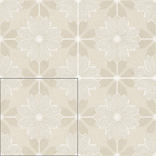 Fleur Serena Beige Matte 6"x6 | Glazed Porcelain | Floor/Wall Decorative