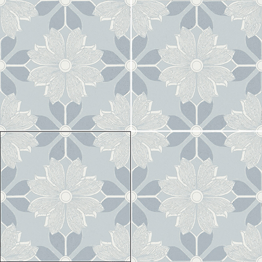 Fleur Serena Denim Matte 6"x6 | Glazed Porcelain | Floor/Wall Decorative