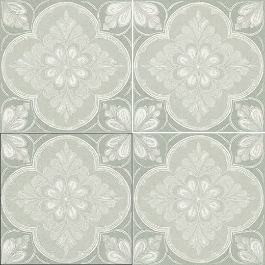 Fleur Siena Aqua Matte 6"x6 | Glazed Porcelain | Floor/Wall Decorative