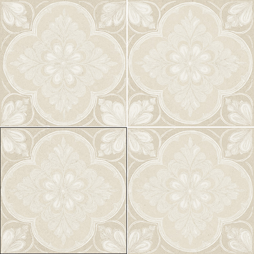 Fleur Siena Beige Matte 6"x6 | Glazed Porcelain | Floor/Wall Decorative