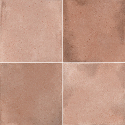 Flamingo pink ceramic tile swatch.