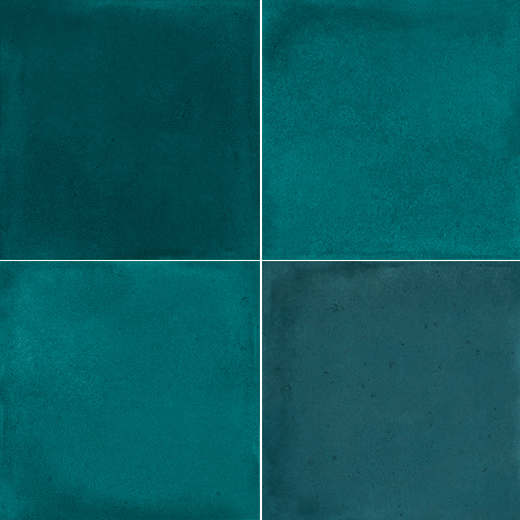 Prussian blue ceramic tile swatch.