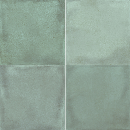Sage green ceramic tile swatch.