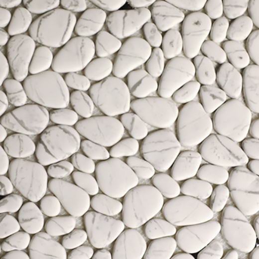 Micro Crystal Pebbles Super White Matte Pebbles Mosaic | Glass | Floor/Wall Mosaic