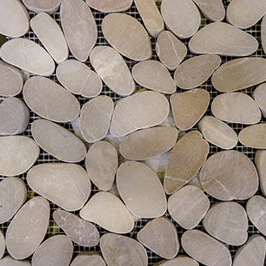Natural Stone Pebbles Oval/ Cream Natural Oval Sliced Pebbles Mosaic | Stone | Floor/Wall Mosaic