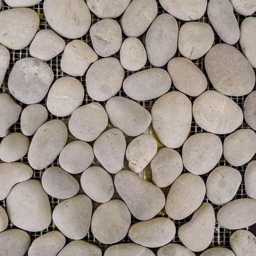 Natural Stone Pebbles Round/ Light Grey Natural Round Pebbles Mosaic | Stone | Floor/Wall Mosaic