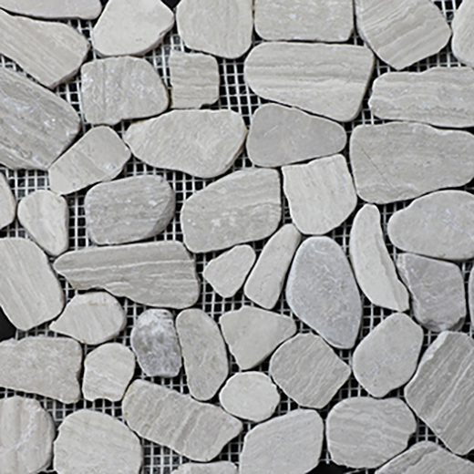 Natural Stone Pebbles Sliced Wood Natural Sliced Pebbles Mosaic | Stone | Floor/Wall Mosaic