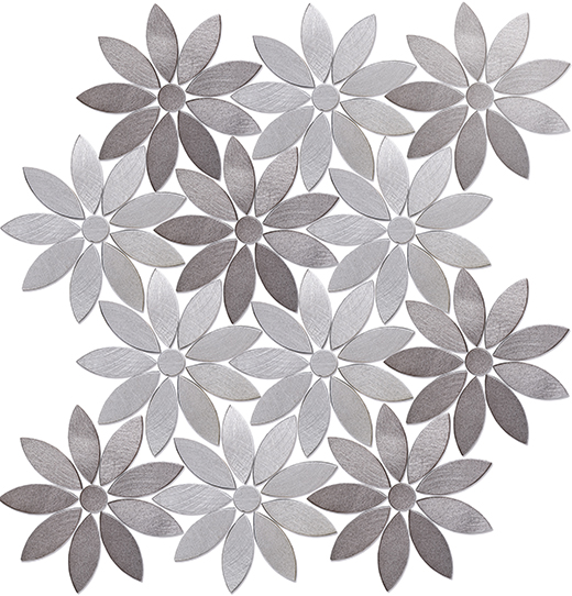Outlet Aluminum Aluminum 1 Flower Metallic Flower Mosaic | Metal | Wall Mosaic
