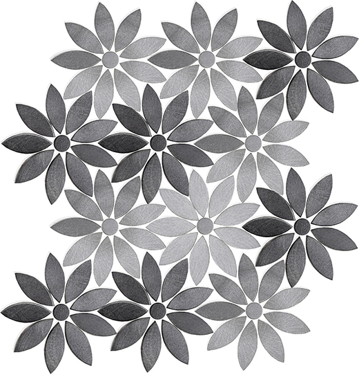 Outlet Aluminum Aluminum 2 Flower Metallic Flower Mosaic | Metal | Wall Mosaic