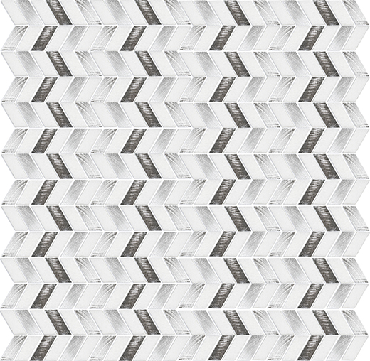 Outlet Aluminum Aluminum 3 Chevron Metallic Chevron Mosaic | Metal | Wall Mosaic