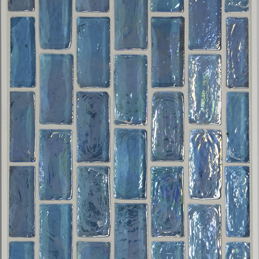AT SERIES .75X1.5 MOSAIC CRYSTAL MED BLUE 12X12 SHEET | Glass | Wall Mosaic