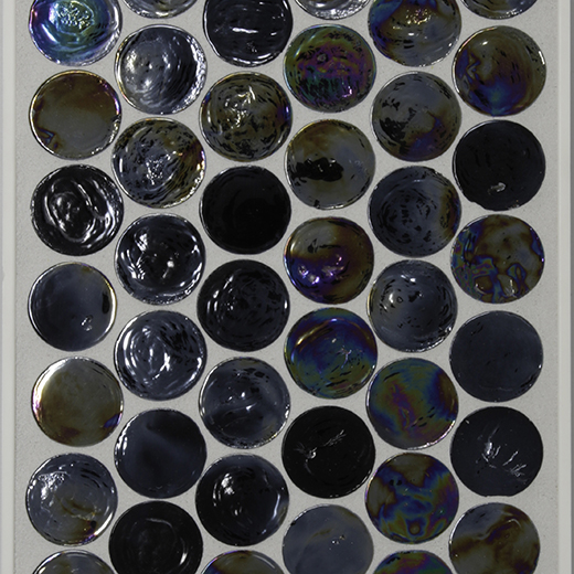 PENNY ROUND BLUE/BLACK .98 GLASS MOS | Glass | Wall Mosaic