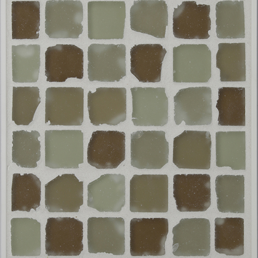 TUMBLED GLASS 1X1 MOS BROWN &  BEIGE | Glass | Wall Mosaic