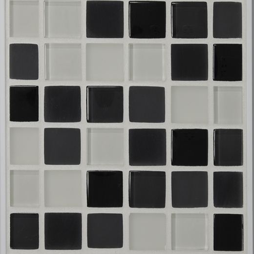 CHESS 1X1 MOSAIC BLACK/OFF WHITE | Glass | Wall Mosaic