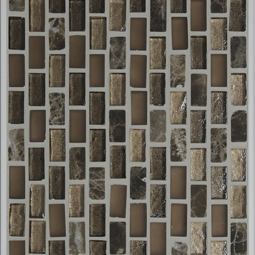 METALLIC BLEND 3 MINI BRICK | Glass | Wall Mosaic