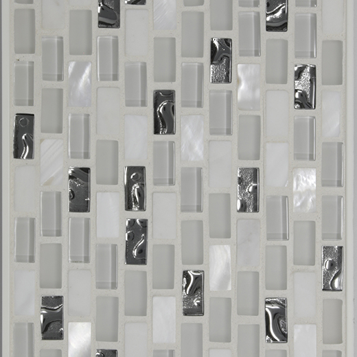 WHITE SHELL .3X.75 MINI BRICK | Glass | Wall Mosaic