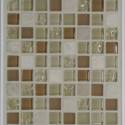GMB SERIES 5/8X5/8 MOSAIC   BEIGE/CLEAR/FROSTED | Glass | Wall Mosaic
