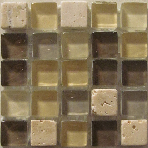 GMB .58X1.8 BEIGE MIX W/GLASS | Glass | Wall Mosaic