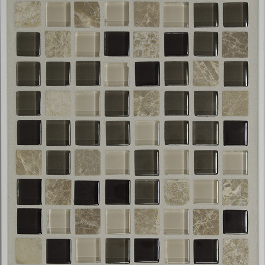 GMB.58X.58 DRK BROWN/BEIGE | Glass | Wall Mosaic