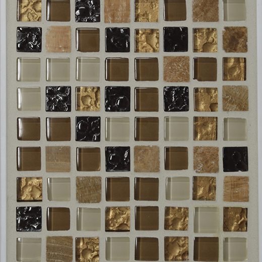 GMB SERIES 5/8X5/8 MOSAIC BROWN/GOLD/DES SAND | Glass | Wall Mosaic