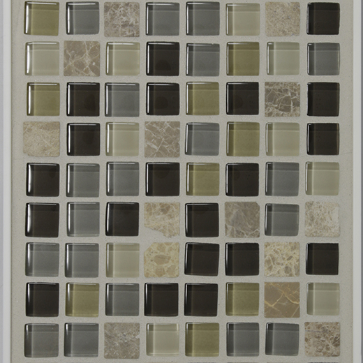 GMB SERIES 5/8X5/8 - NHTGL93  SMOKE/CREAM/EMPERADOR | Glass | Wall Mosaic