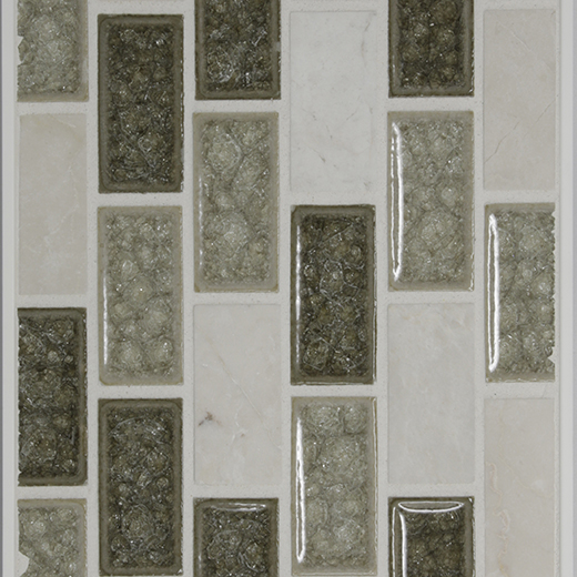 JEWEL CRACKLE GLASS & STN 1X2 | Glass | Wall Mosaic