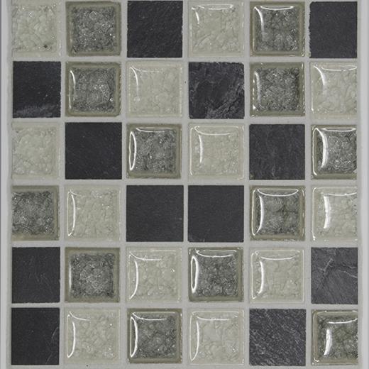 JEWEL CRACKLE GLASS & STN 1X1 | Glass | Wall Mosaic