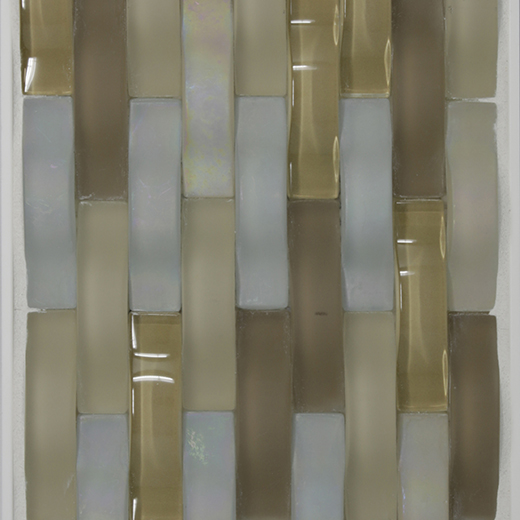RIPPLE .5X2 MOS AUTUMN WHEAT | Glass | Wall Mosaic