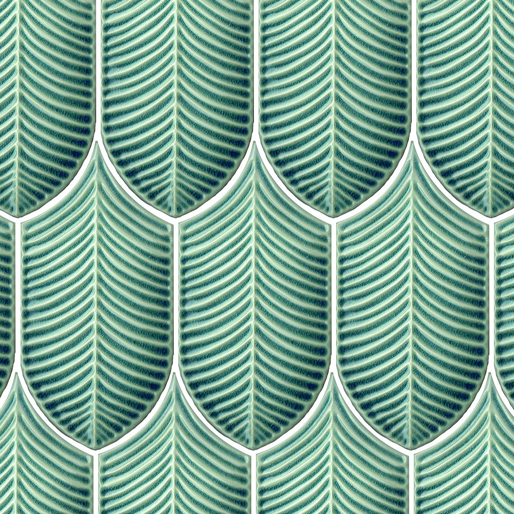Palmetto Grigio Crackle 4"x8" Leaf | Ceramic | Wall Dimensional