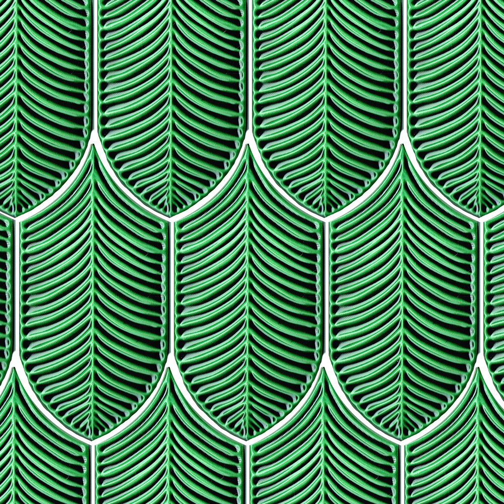 Palmetto Verde Inglese Glossy 4"x8" Leaf | Ceramic | Wall Dimensional