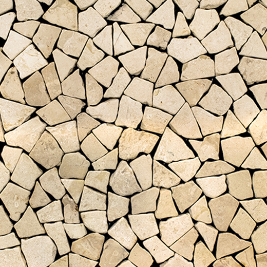 Pebbles Sliced Biancone Natural Sliced Pebbles Mosaic | Stone | Floor/Wall Mosaic