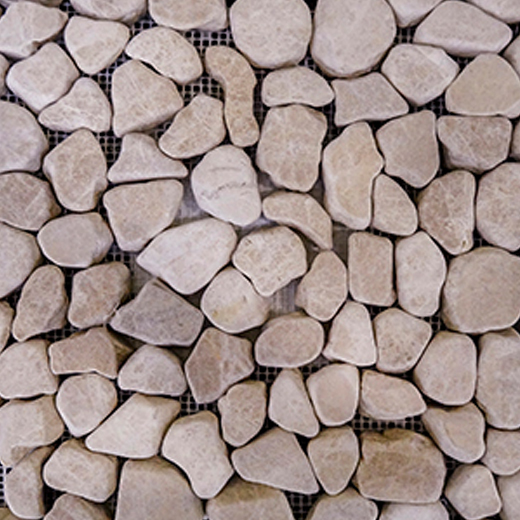 Pebbles Round/ Breccia Natural Round Pebbles Mosaic | Stone | Floor/Wall Mosaic