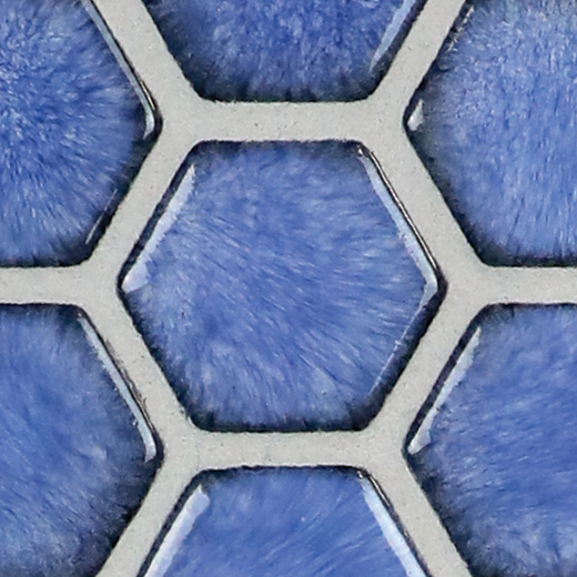 Raku Art Azzure Glossy 1 3/8" Hexagon Mosaic | Glass | Wall Mosaic
