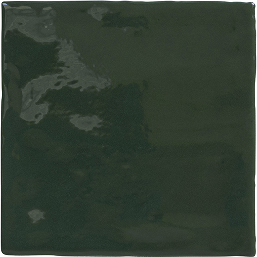 Skylark Feathered Dark Green Glossy 5"x5 | Ceramic | Wall Tile
