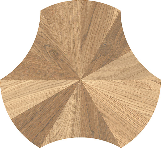 Twirl Fusion Walnut Matte 8" Leaf | Glazed Porcelain | Floor/Wall Tile