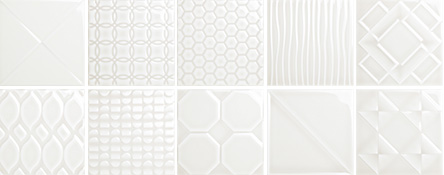 Outlet Adorn White Glossy 6"x6" Deco | Ceramic | Wall Decorative