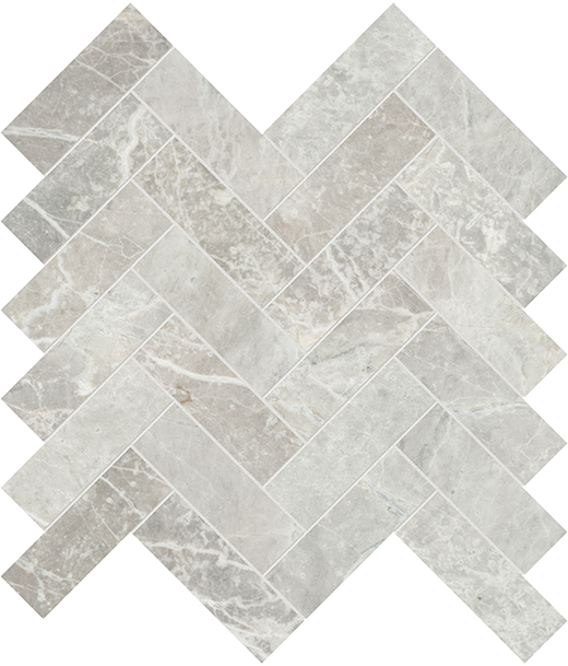 Apollo Argento Honed 1.25"x4" Herringbone | Marble | Floor/Wall Mosaic
