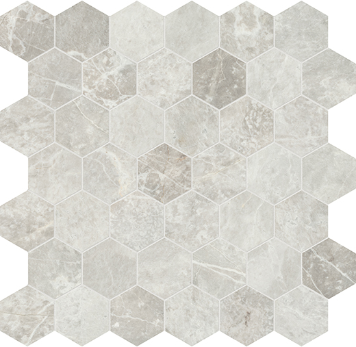 Apollo Argento Honed 2" Hexagon | Marble | Floor/Wall Mosaic