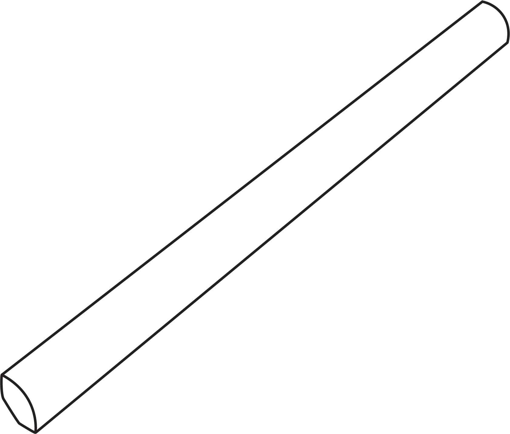 Outlet Nexus Grey Glossy .3"x8" Pencil Bullnose | Ceramic | Trim