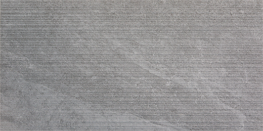 Bedrock Grey Natural 12"x24" Lined Deco Grey | Color Body Porcelain | Wall Decorative