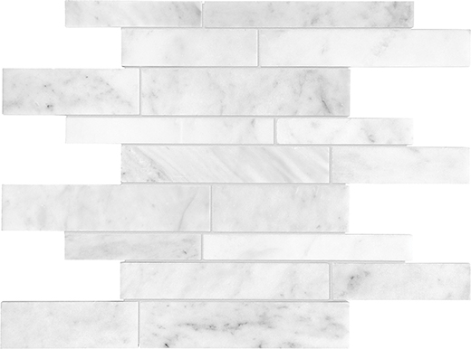 Bianco Venatino Honed Random Strip | Marble | Floor/Wall Mosaic