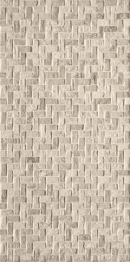 Outlet Camelot Argento - Outlet Matte 12"x24" Weave Wall Deco Argento | Color Body Porcelain | Wall Dimensional