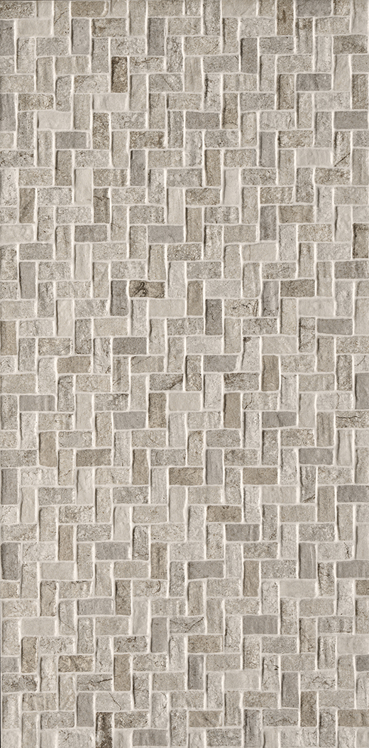 Outlet Camelot Grigio - Outlet Matte 12"x24" Weave Wall Deco Grigio | Color Body Porcelain | Wall Dimensional