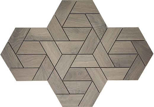 Catalan Champagne Natural Hexagon Deco Mosaic Champagne | Color Body Porcelain | Floor/Wall Mosaic