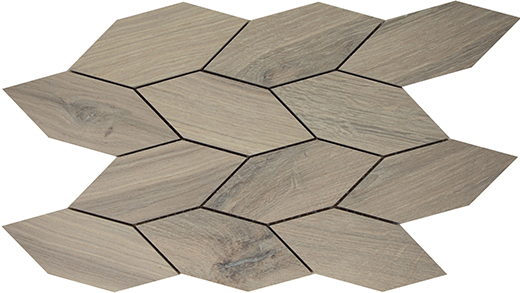Catalan Champagne Natural Leaf Mosaic Champagne | Color Body Porcelain | Floor/Wall Mosaic