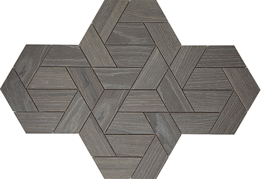 Catalan Woodchunk Natural Hexagon Deco Mosaic Woodchunk | Color Body Porcelain | Floor/Wall Mosaic